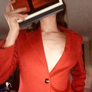 Red 100% cashmere Barney’s NY blazer.